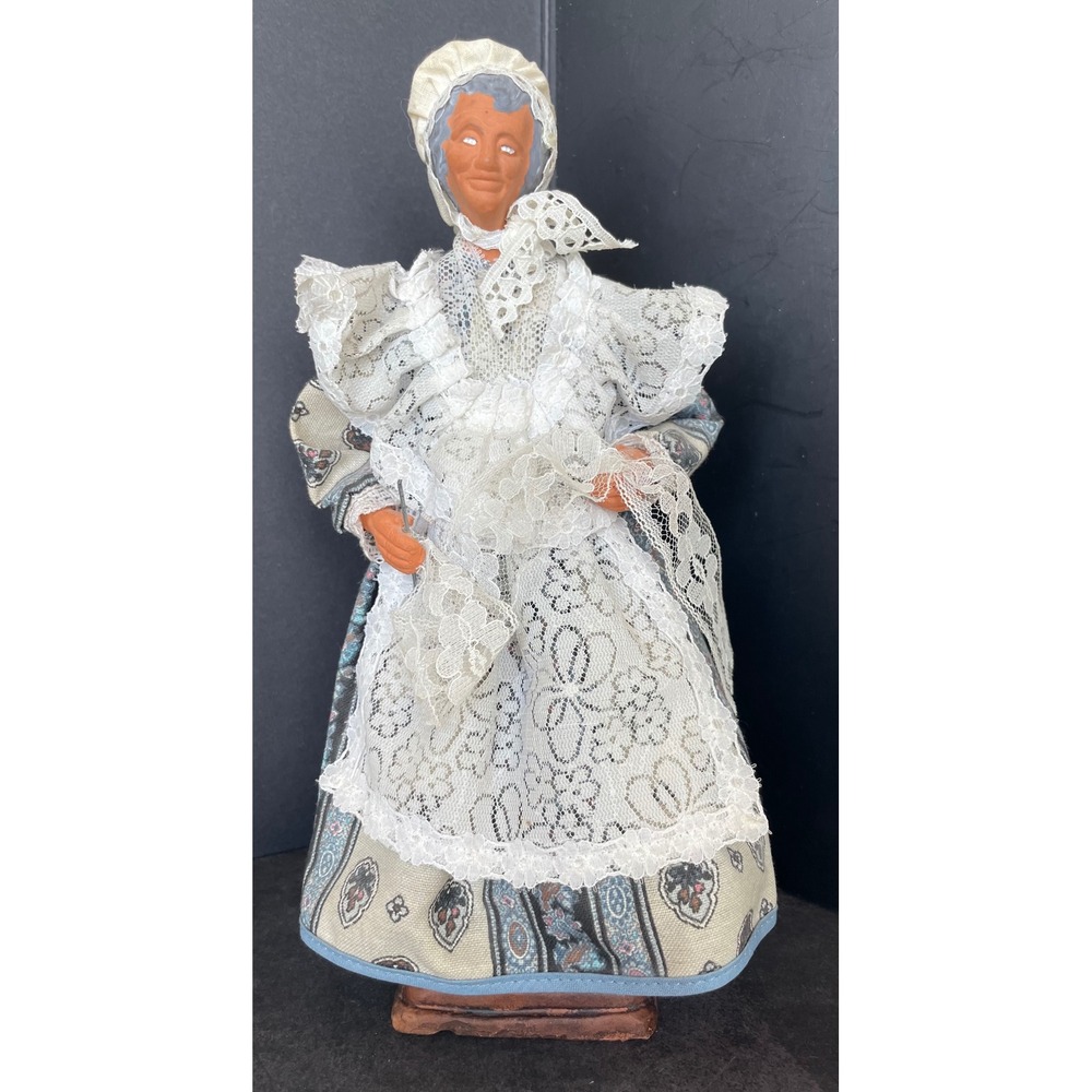 Vintage Santons Jolande France Clay Doll Terracotta Provencal Folk Art Figurine